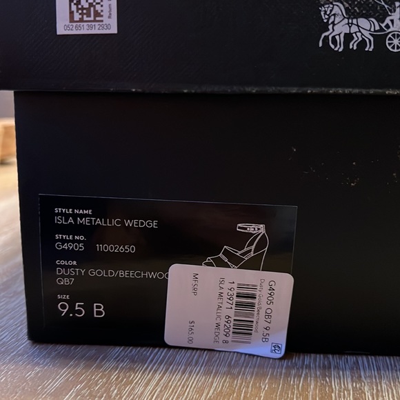 Coach Leather Isla Metallic Wedge Sandal Size 9.5 - Picture 10 of 10